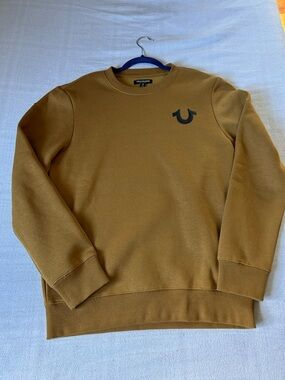 True Religion Men's Tan/Brown Crewneck Sweatshirt